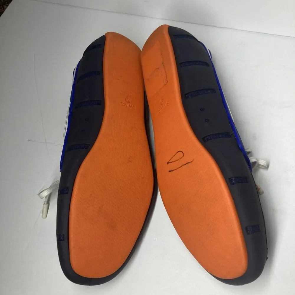 Swims Shoes Mens Size 9 Blue Orange Mesh Lace Up Loafers Water Resistant Comfort